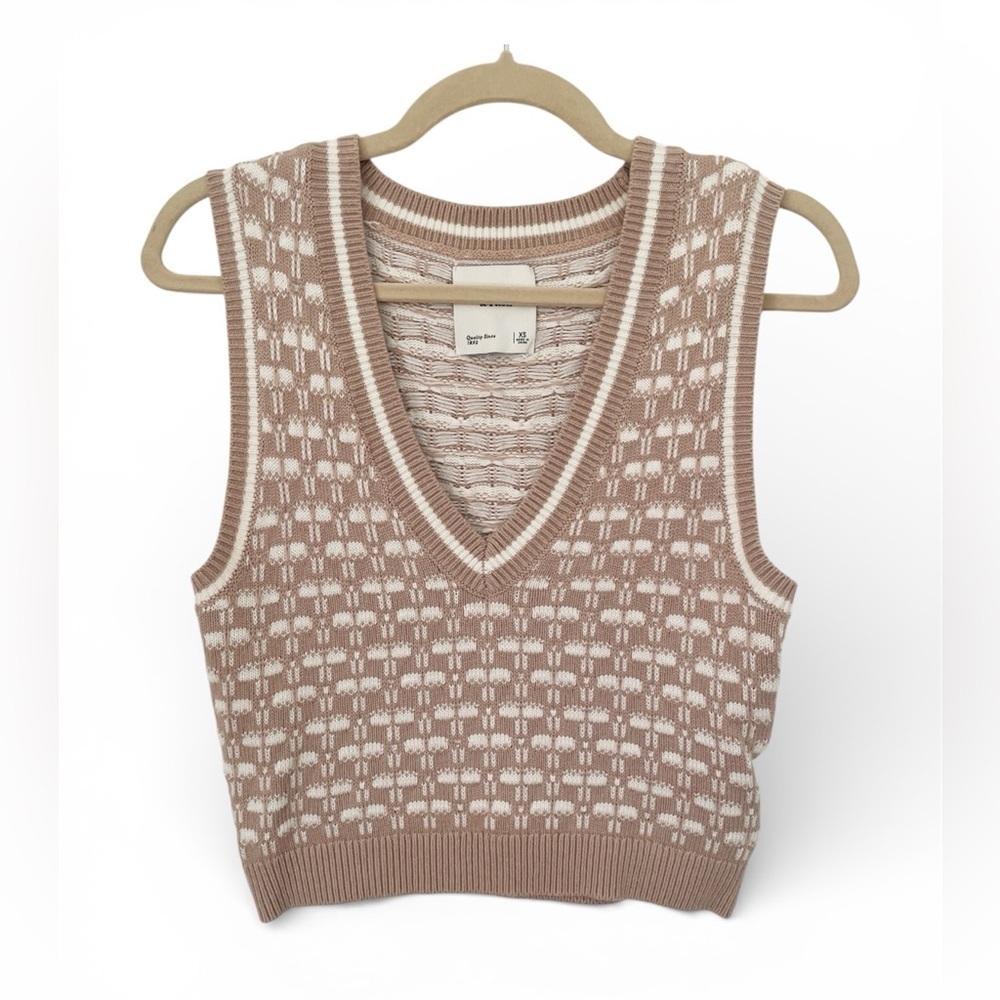 Abercrombie and Fitch Houndstooth Sweater Vest Preppy Clueless Knit Chunky Prep